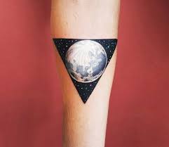 50 Wonderful Sun And Moon Tattoo Designs You Will Love Tats N Rings Triangle Tattoo Moon Tattoo Designs Tattoos