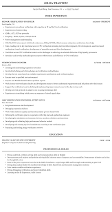 verification engineer resume sample