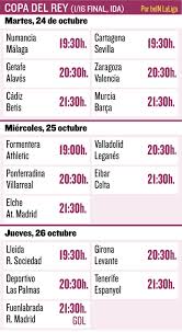 Athletic bilbao venció de local al granada en el partido de ida de las semifinales de la copa del rey, en el estadio san mamés. Calendario Y Horario De Los Partidos De Ida De Los 1 16 De Final De La Copa Del Rey