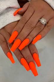 65 Cute Stylish Summer Nails For 2020 Page 4 Of 5 Stayglam In 2020 Orange Acrylic Nails Neon Acrylic Nails Bright Summer Acrylic Nails