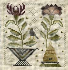 Blackbird Designs Honey Bee The Third Block In The Garden Club Series Cross Stitch Cross Stitch Patterns Cross Stitching
