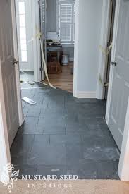 Montauk Blue Slate Tile In The Foyer Grey Floor Tiles Tile Floor Slate Flooring