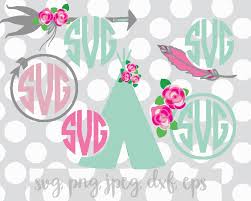 Make Your Own Girly Tribal Monograms With Svg Files For Your Cricut Explore Or Silhouette Cameo Monogram Frame Silhouette Crafts Monogram Vinyl Decal