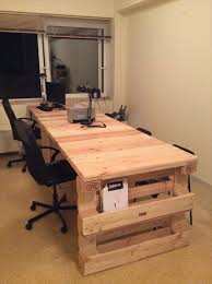 Its beautiful wood finish and compact design made it a chic fit for the small living room. Diy Computer Desk Case Designs For Small Spaces For Two Ideas Ikea Into Vanity Legs Plans Wood B Pallet Furniture Office Pallet Furniture Pallet Diy
