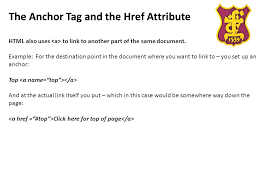 The example of anchor tag in html is as follows Html A Brief Introduction Title Of Page This Is My First Homepage This Text Is Bold The First Tag In Your Html Document Is This Tag Tells Your Browser Ppt Download
