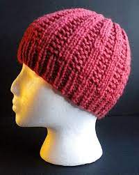 Ravelry Basic Garter Rib Hat Pattern By Mary Beth Koskie Bulky 12 Ply 7 Wpi 3 Stitches And Hat Knitting Patterns Beanie Knitting Patterns Free Knitting