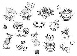 Black Alice In Wonderland Drawing Alice In Wonderland Illustration And Cute Image Wonderland Tattoo Alice And Wonderland Tattoos Alice In Wonderland Drawings