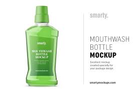 Transparent Mouthwash Bottle Mockup Bottle Mockup Mouthwash Bottle