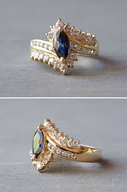 14k Gold Marquise Sapphire Ring Vintage Sapphire Diamond Etsy 14k White Gold Diamond Ring Vintage Engagement Rings Sapphire Sapphire Engagement Ring Blue