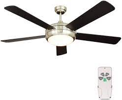 The contemporary and sleek design will bring a modern touch to home décor. Amazon Com 52 Inch Indoor Brushed Nickel Ceiling Fan With Dimmable Light Kit And Remote Control Modern Style Reversible Motor Etl For Living Room Bedroom Basement Kitchen Kitchen Dining
