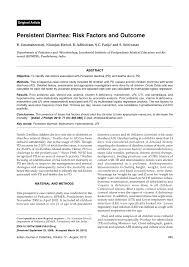 Signs of dehydration often begin with loss of the normal stretchiness of the skin and irritable behaviour. Pdf Persistent Diarrhea Risk Factors And Outcome