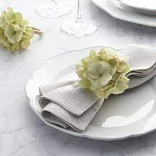 Green Hydrangea Napkin Ring Napkins Napkin Rings Dinner Table Decor