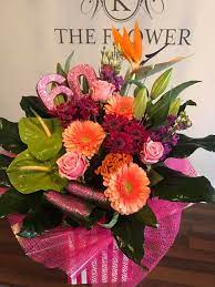 Carnations, tulips, and lilies are popular mother's day flowers, or try mixing some of her favorite garden flowers into an arrangement of daisies and wildflowers! The Flower Shop Elderslie 60th Birthday Burst Of Beautiful Brightness Facebook