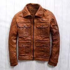 Aliexpress Com Buy Men S Leather Jacket Men S Short Coat Men S Leather Safari Suit Multi Pocket And La Leather Jacket Men Men S Leather Jacket Leather Jacket