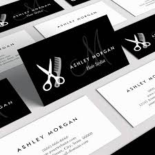 Customize your business cards with dozens of themes, colors, and styles to make an impression. Black White Monogrammed Hair Salon Hairstylist Business Card