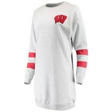 Details About Zoozatz Wisconsin Badgers Womens Heathered Gray Varsity Sweatshirt French Terry