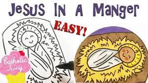 How To Draw Baby Jesus (In A Manger)