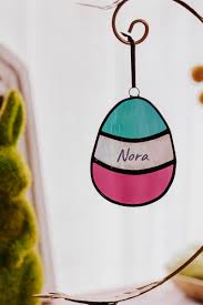 Pastel Stained Glass Easter Egg Suncatcher