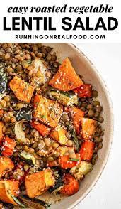Roasted Vegetable Lentil Salad Recipe Lentil Salad Easy Roasted Vegetables Food