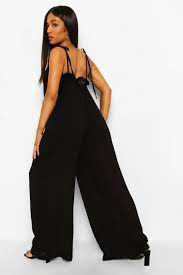 Women S Petite Wide Leg Cheesecloth Cami Jumpsuit Boohoo Uk
