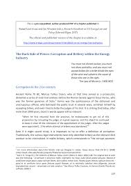 Pdf The Dark Side Of Power Corruption And Bribery Within The Energy Sector
