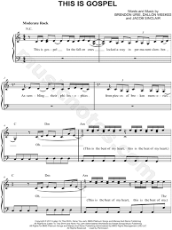 Choose and determine which version of this is gospel chords and tabs by panic at the disco you can play. Panic At The Disco This Is Gospel Sheet Music Easy Piano In C Major Download Print Sku Mn0160340