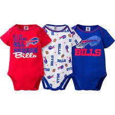 Buffalo Bills Baby Boys 3 Pack Bodysuits Size 6 12 Months Walmart Com