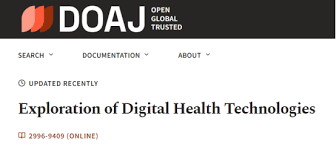 Exploration of Digital Health Technologies is Now Indexed in ...