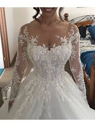 Lazaro fall 2015 strapless silk organza ball style lz3561. Romantic Sheer Long Sleeve Bride Princess Beaded Church Wedding Dress Bridal Gown Wedding Dresses Aliexpress