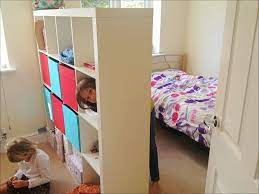 How to divide a room into two zones: Room Partitions Kids Small Bedroom Designs For Kids With Simple White Kids Room Dividers Kids Room Divider Simple Kids Rooms Kids Rooms Diy