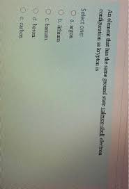 Schematic electronic configuration of krypton. Solved An Element That Has The Same Ground State Valence Chegg Com