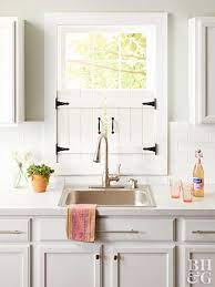 Check spelling or type a new query. Diy Farmhouse Kitchen Window Shutters Better Homes Gardens
