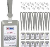 Amazon.com : 12 Pack Sliding ID Badge Holders, Hard Plastic Vertical Name  Holder Tags with Badge Clip Straps, Neck Lanyard Strap, Waterproof for ...