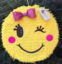 Pull Strings Or Whack Pinata Handcrafted Pinata Made From Recycled Cardboard Available As Pull Strings Pin Anniversaire Emoji Pinata Anniversaire Pinata Maison