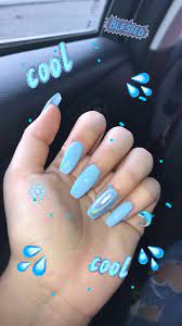 Yasminnsofiaa Blue Acrylic Nails Blue Nails Holographic Nails