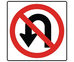Black And Yellow Sign With Arrow Meaning Graphic No U Turn Left Arrow Symbol 24x24 080 Egp Ref Aluminum Directional Signs Sticker Sign Traffic Signs