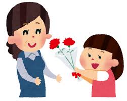 勤労感謝の日のイラスト「花のプレゼント・女性」 | かわいいフリー ...