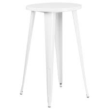 Lancaster Home 24 Inch Round Metal Indoor Outdoor Bar Height Table White Products Outdoor Bar Height Table Bar Height Table Cafe Tables