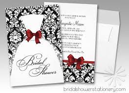 Black White Damask Red Bow Bridal Shower Invitations Bridal Shower Invitations Printable Bridal Shower Invitations Bridal Card