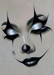 Black And White Clown Makeup Pin By Katie Benfield On Just Stuff I Like Eye Art Girl Face Drawing Face Drawing