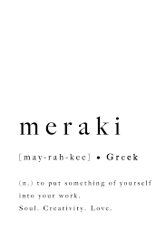 Meraki Greek Quote Print Soul Creativity Love Poster Art Definition Type Artwork Typography Wall Decor Modern Downloadable In 2020 Greek Quotes One Word Quotes Unusual Words
