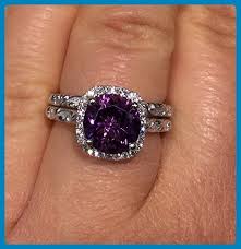 Amethyst Rings 14k White Gold Purple Amethyst Stone Rings Set Diamond Rings Set Leaf And Vin Amethyst Ring Engagement Purple Engagement Rings Purple Jewelry
