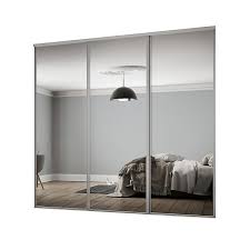 Adding style to your bedroom. Classic Mirrored 3 Door Sliding Wardrobe Door Kit H 2260mm W 2672mm Diy At B Q
