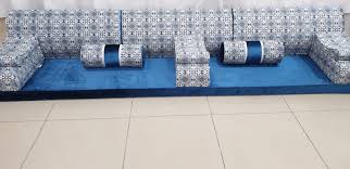 Arabic Majliswhite Lounge Suiteblue Floor Matfloor Cushion Etsy In 2021 White Lounge Blue Floor Mat Floor Cushions