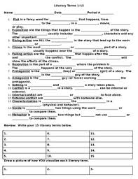 Literary terms academic vocabulary unit 4: Literary Terms Worksheet And Activities By Melissa Von Tersch Tpt
