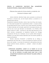 Inventarul de personalitate big five©plus permite obținerea unui profil de personalitate exhaustiv, un având 240 de aserțiuni cu alegere forțată, big five©plus a fost construit în românia, calibrat în acord cu formularele de interviu (pentru domeniile clinic, organizațional sau educațional) permit. Pdf Interviu Cu Dl Academician Ioan Aurel Pop Presedintele Academiei Romane Despre PÄƒdurile Romaniei PÄƒdurea Face Parte Din Forma Mentis A Romanilor Din Viziunea Lor Despre ViaÈ›Äƒ