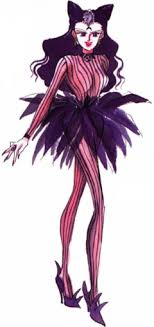 Koan Sailor Moon Dark Purple Hair Purple Eyes Pink Pin Striped Onesie Dark Purple Tutu And Heels Black Rose Corsage Neck And Matching Ring On Right Han