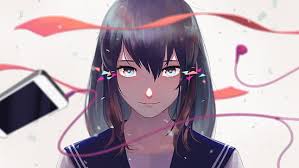 Gray haired female anime character holding plant art. Hd Wallpaper Anime Girl Short Hair Brown Hair Face Portrait School Uniform Wallpaper Flare