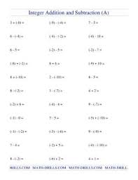 Both levels include negatives and word problems. Integers Worksheets