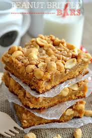 Chewy Peanut Brittle Bars Recipe Peanut Brittle Desserts Sweet Recipes